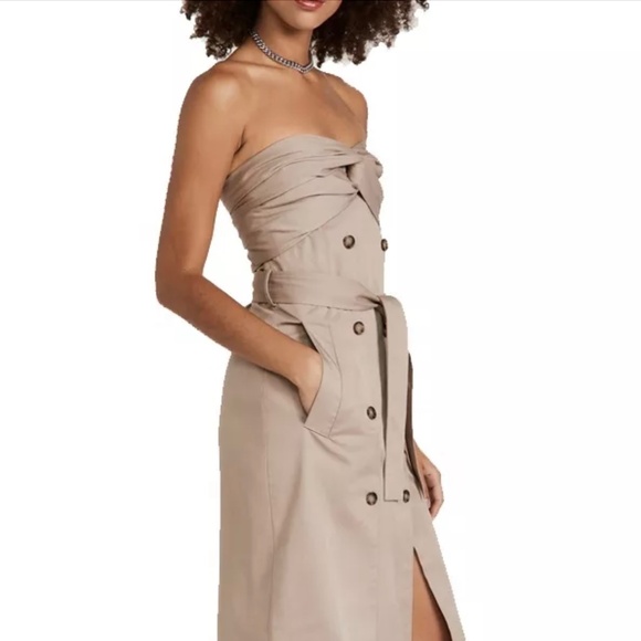 Rohk Cotton Twist Front Trench Dress size US6-8 - Picture 2 of 16